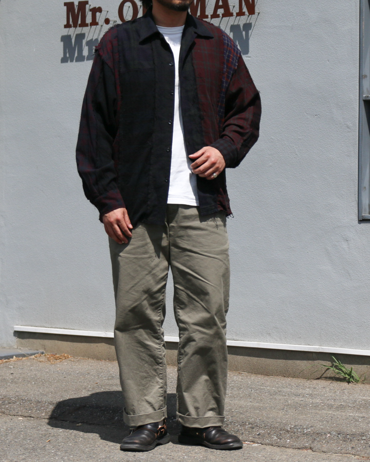 redad patchwork check shirt black over dye