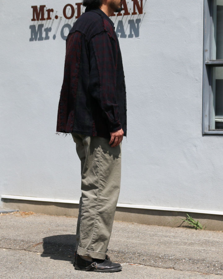 redad patchwork check shirt black over dye