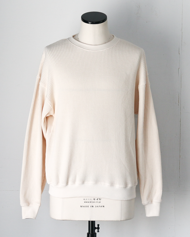 Mr.OLDMAN ミスターオールドマン Heavy Waffle Thermal Crew Sweat Natural
