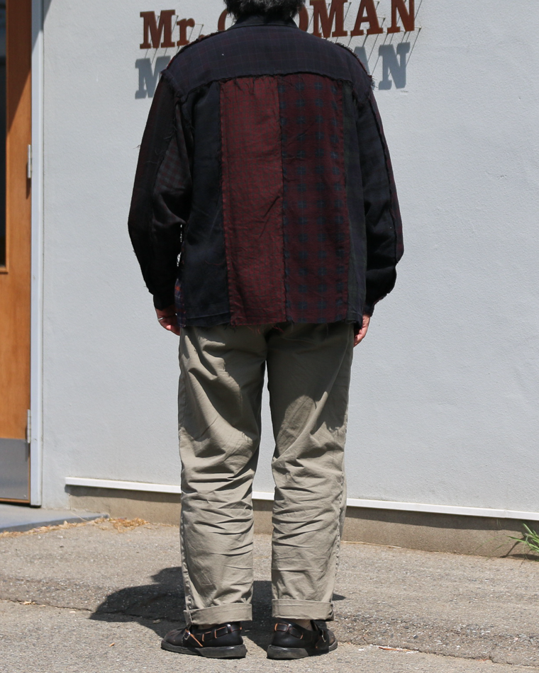 redad patchwork check shirt black over dye