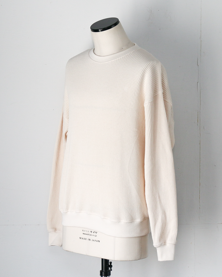 Mr.OLDMAN ミスターオールドマン Heavy Waffle Thermal Crew Sweat Natural