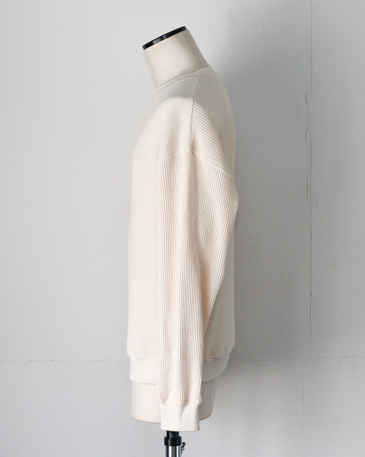 Mr.OLDMAN ミスターオールドマン Heavy Waffle Thermal Crew Sweat Natural