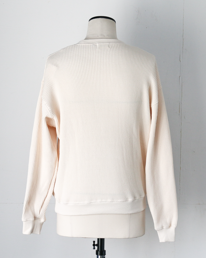Mr.OLDMAN ミスターオールドマン Heavy Waffle Thermal Crew Sweat Natural