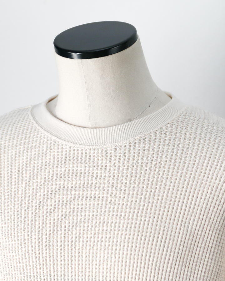 Mr.OLDMAN ミスターオールドマン Heavy Waffle Thermal Crew Sweat Natural