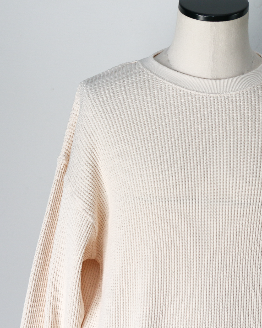 Mr.OLDMAN ミスターオールドマン Heavy Waffle Thermal Crew Sweat Natural