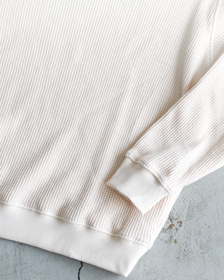 Mr.OLDMAN ミスターオールドマン Heavy Waffle Thermal Crew Sweat Natural