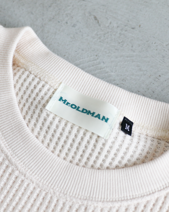 Mr.OLDMAN ミスターオールドマン Heavy Waffle Thermal Crew Sweat Natural