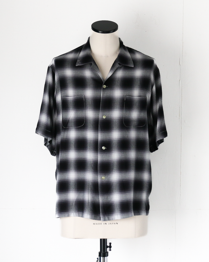 TOWN CRAFT 60s OMBRE LOOP COLLAR SS SHIRTS Black