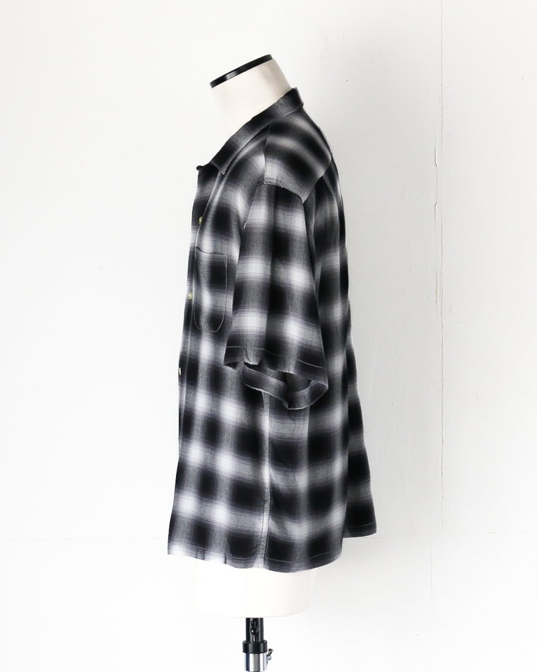 TOWN CRAFT 60s OMBRE LOOP COLLAR SS SHIRTS Black