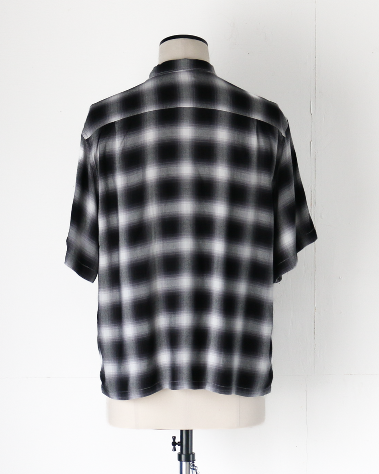 TOWN CRAFT 60s OMBRE LOOP COLLAR SS SHIRTS Black