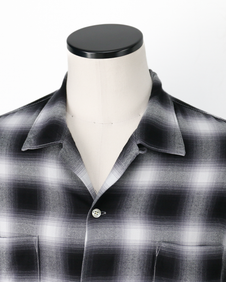TOWN CRAFT 60s OMBRE LOOP COLLAR SS SHIRTS Black