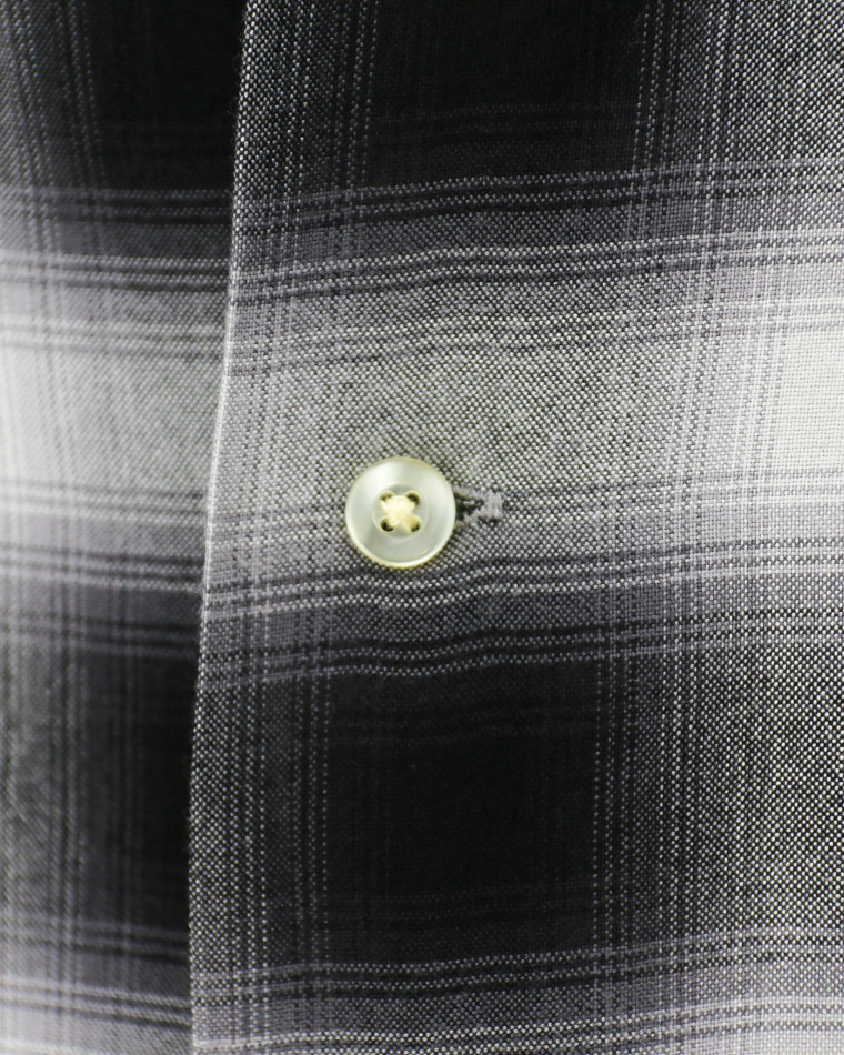 TOWN CRAFT 60s OMBRE LOOP COLLAR SS SHIRTS Black