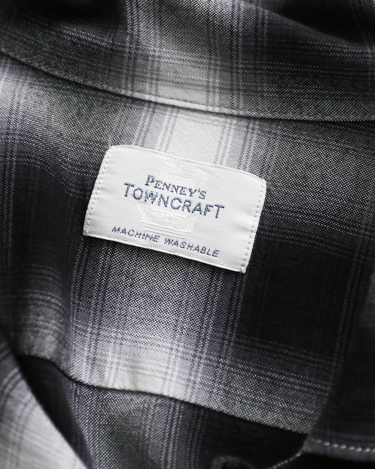 TOWN CRAFT 60s OMBRE LOOP COLLAR SS SHIRTS Black