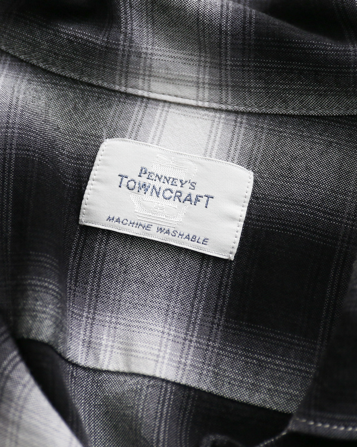 TOWN CRAFT 60s OMBRE LOOP COLLAR SS SHIRTS Black