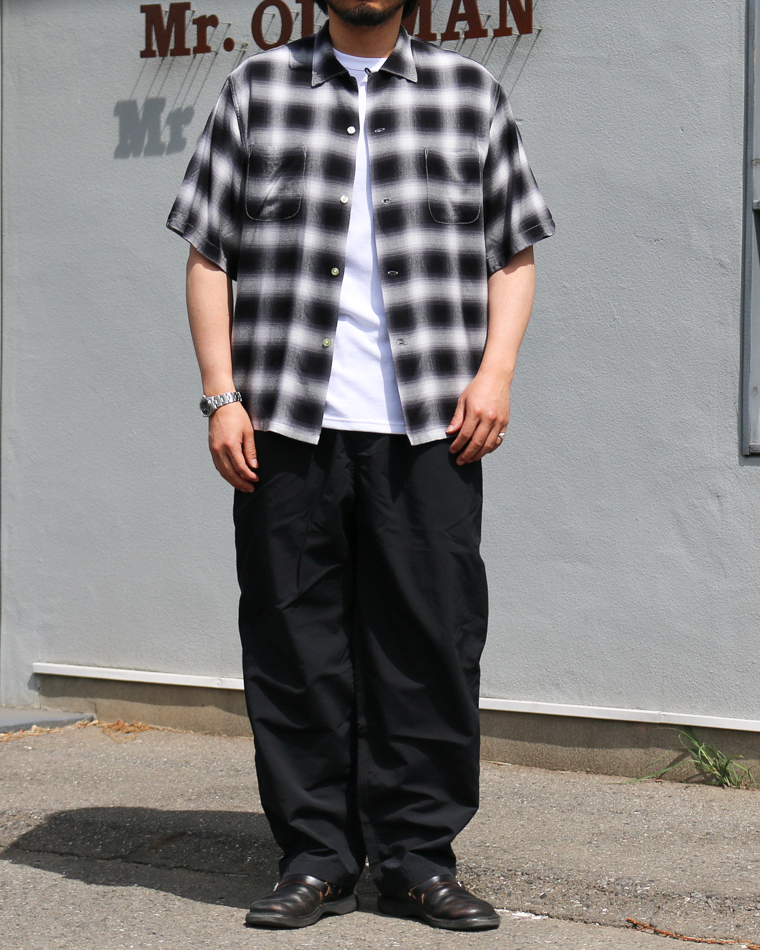 TOWN CRAFT 60s OMBRE LOOP COLLAR SS SHIRTS Black
