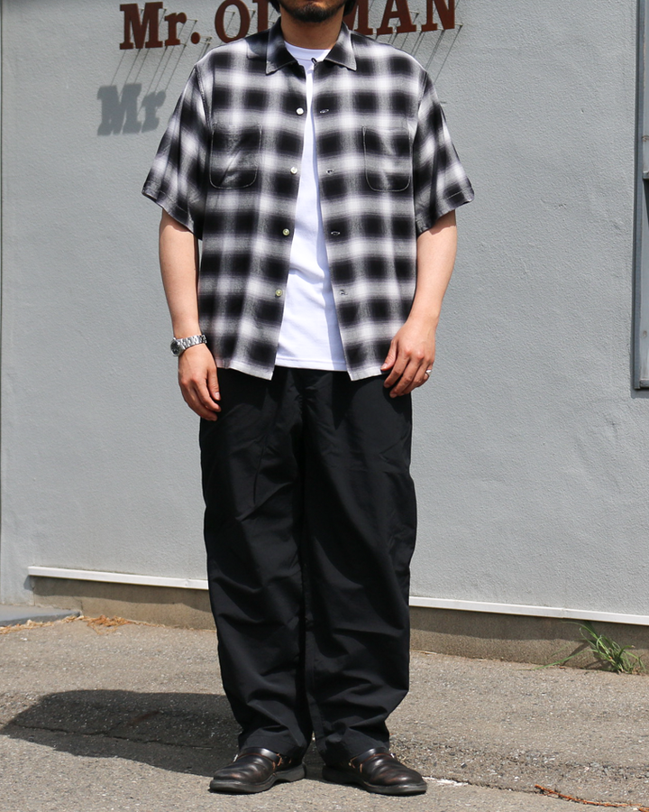 TOWN CRAFT 60s OMBRE LOOP COLLAR SS SHIRTS Black