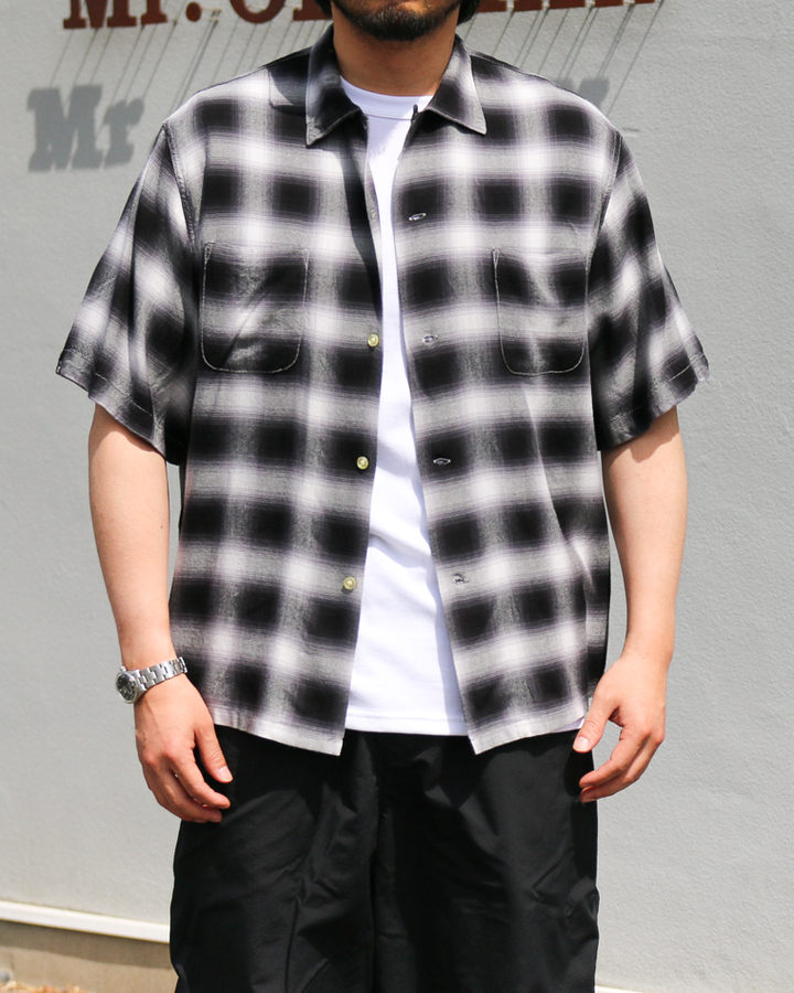 TOWN CRAFT 60s OMBRE LOOP COLLAR SS SHIRTS Black