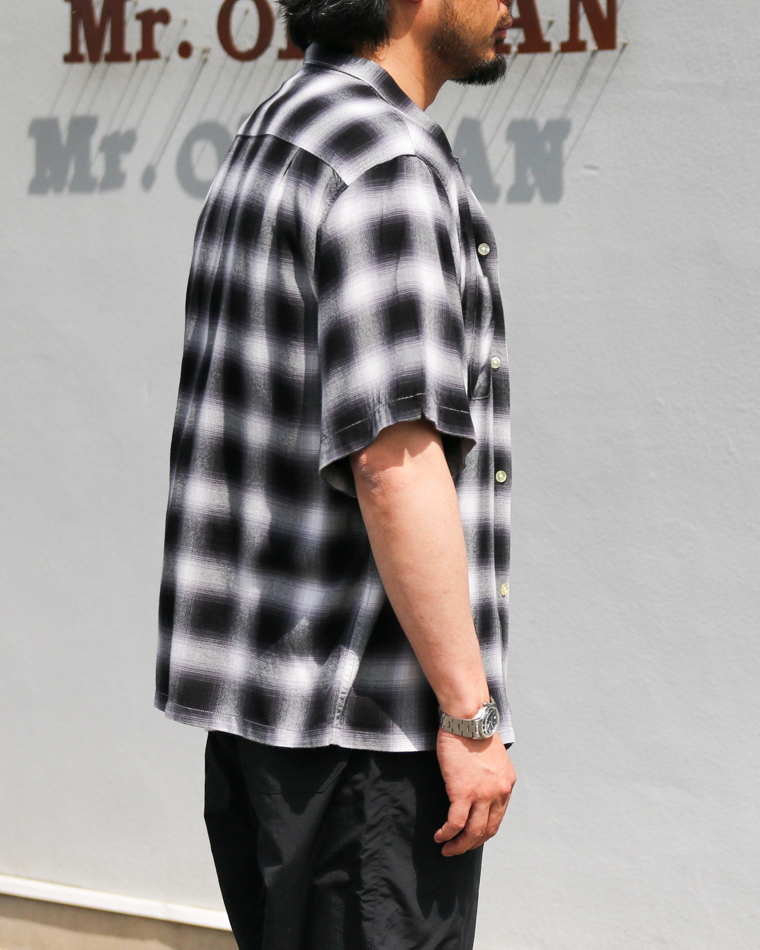 TOWN CRAFT 60s OMBRE LOOP COLLAR SS SHIRTS Black