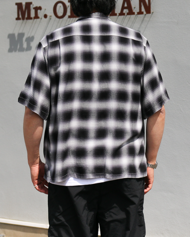 TOWN CRAFT 60s OMBRE LOOP COLLAR SS SHIRTS Black
