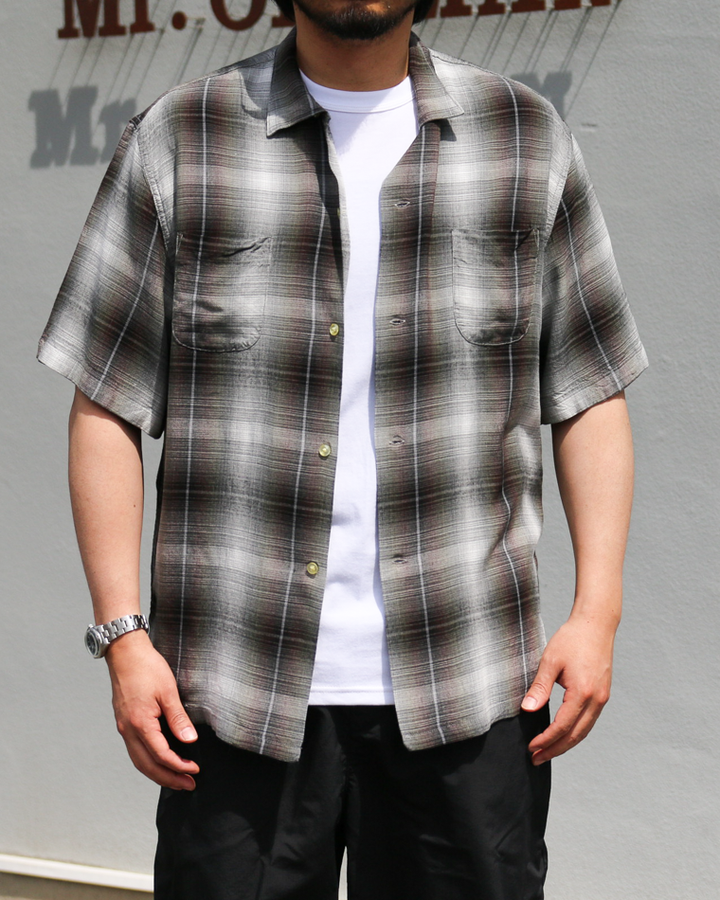 TOWN CRAFT 60s OMBRE LOOP COLLAR SS SHIRTS Green