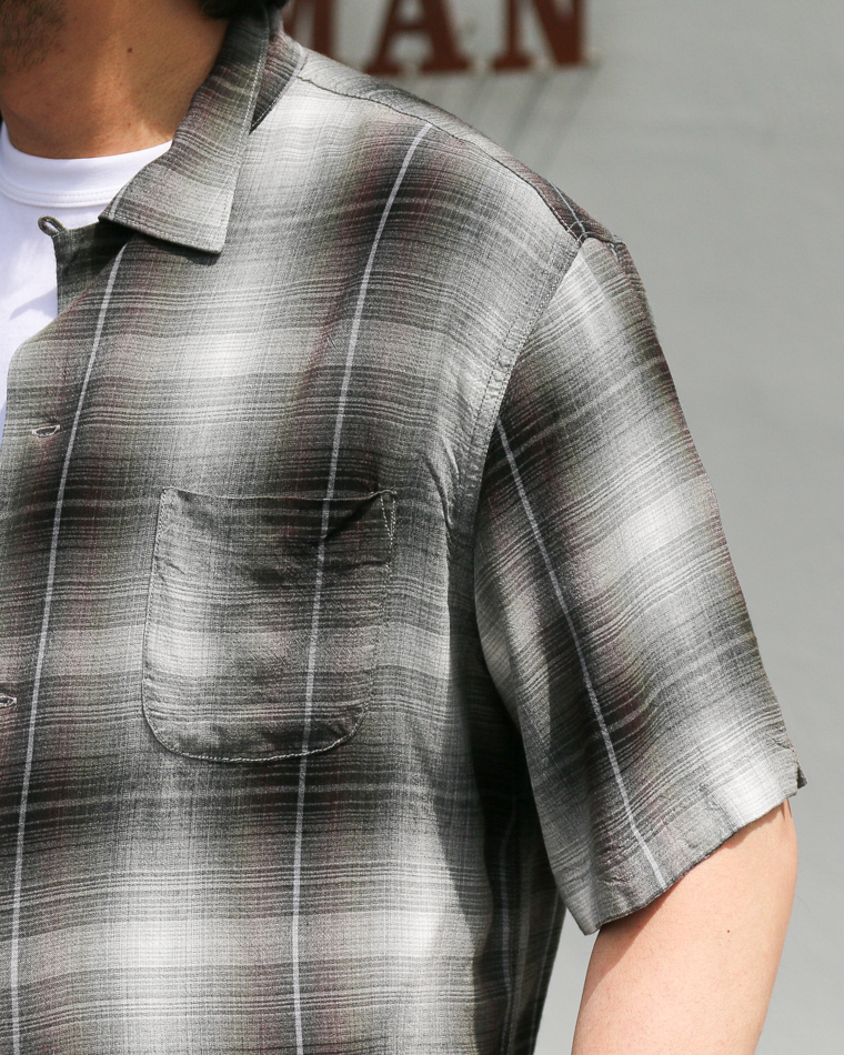 TOWN CRAFT 60s OMBRE LOOP COLLAR SS SHIRTS Green