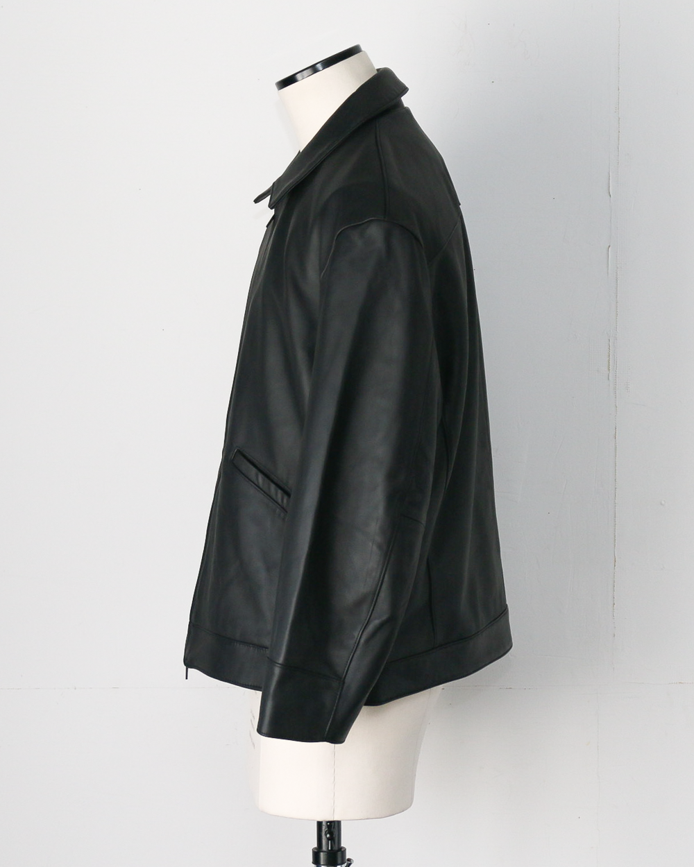AWESOME LEATHER 超棒皮革 皮革拉鍊短夾克 黑色
