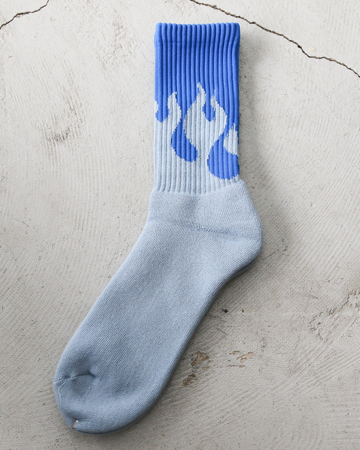 TONY SOCKS トニーソックス FIRE PATTERN Blue×Light Blue