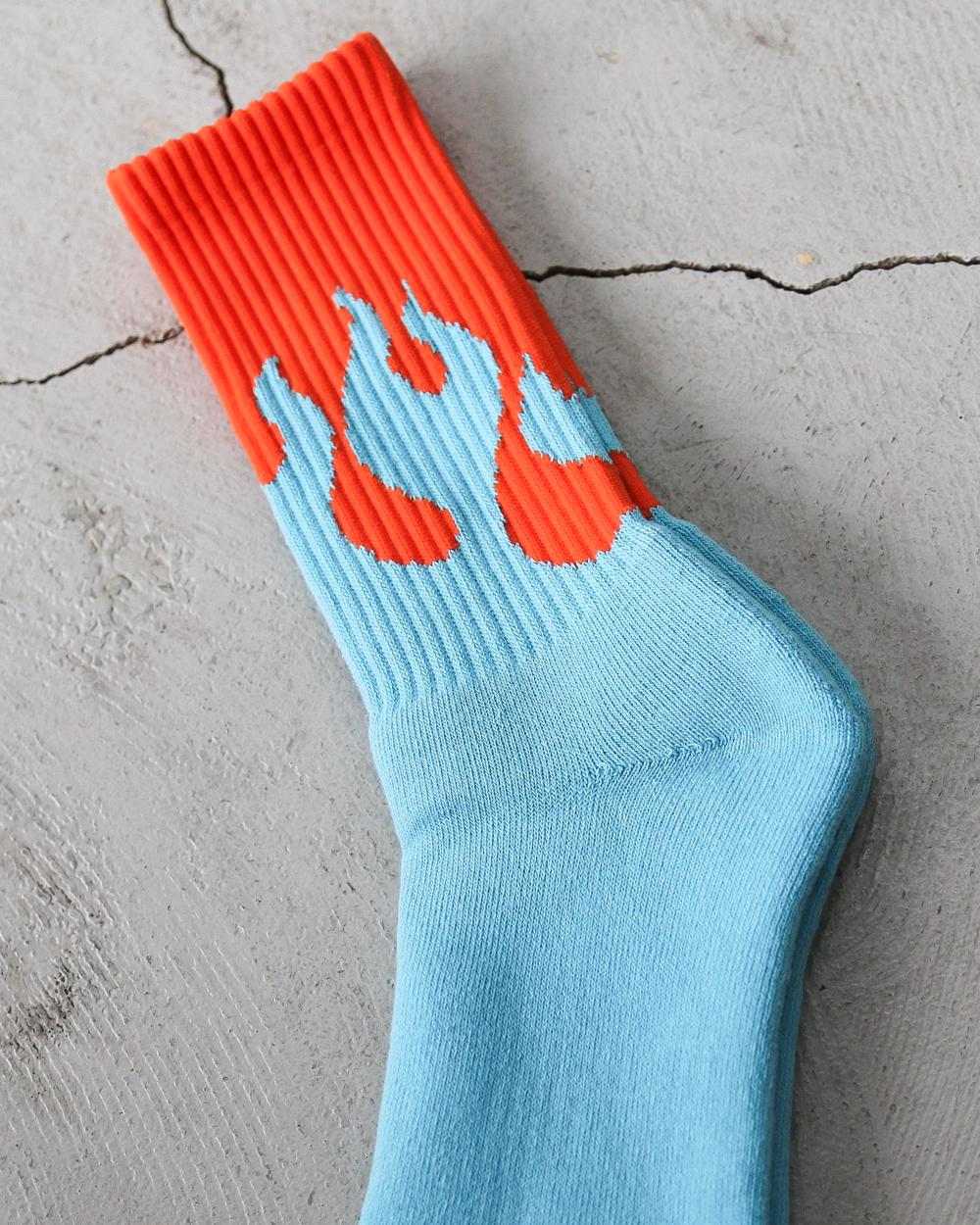 TONY SOCKS トニーソックス FIRE PATTERN Orange×Light Blue