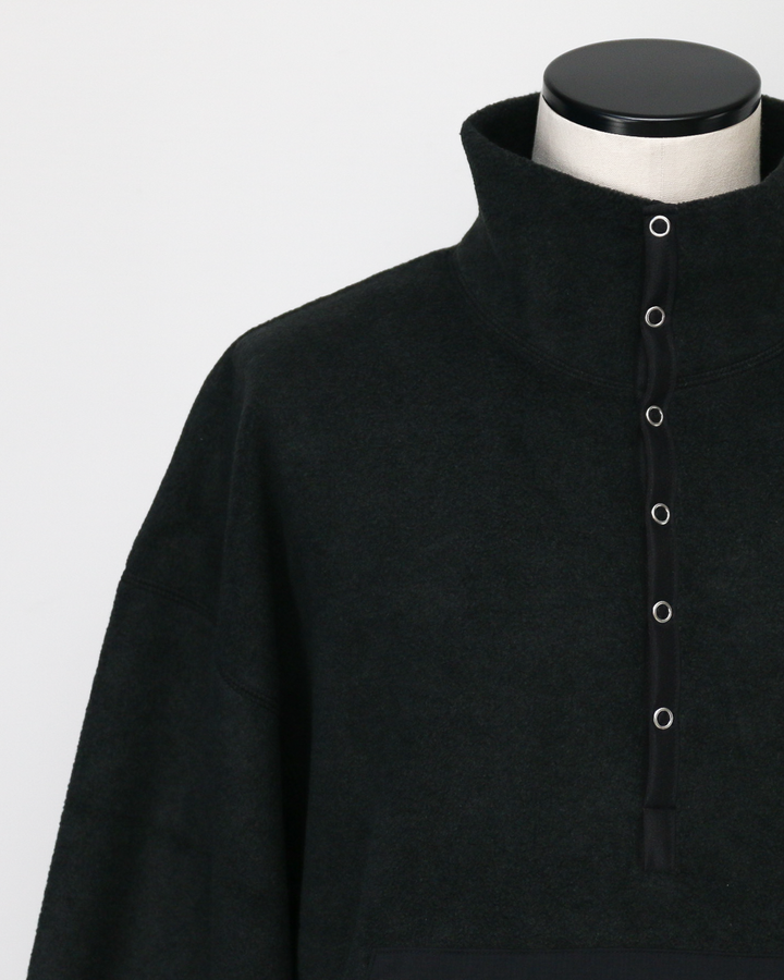 DELICIOUS デリシャス Fleece Snap Pullover - BLK