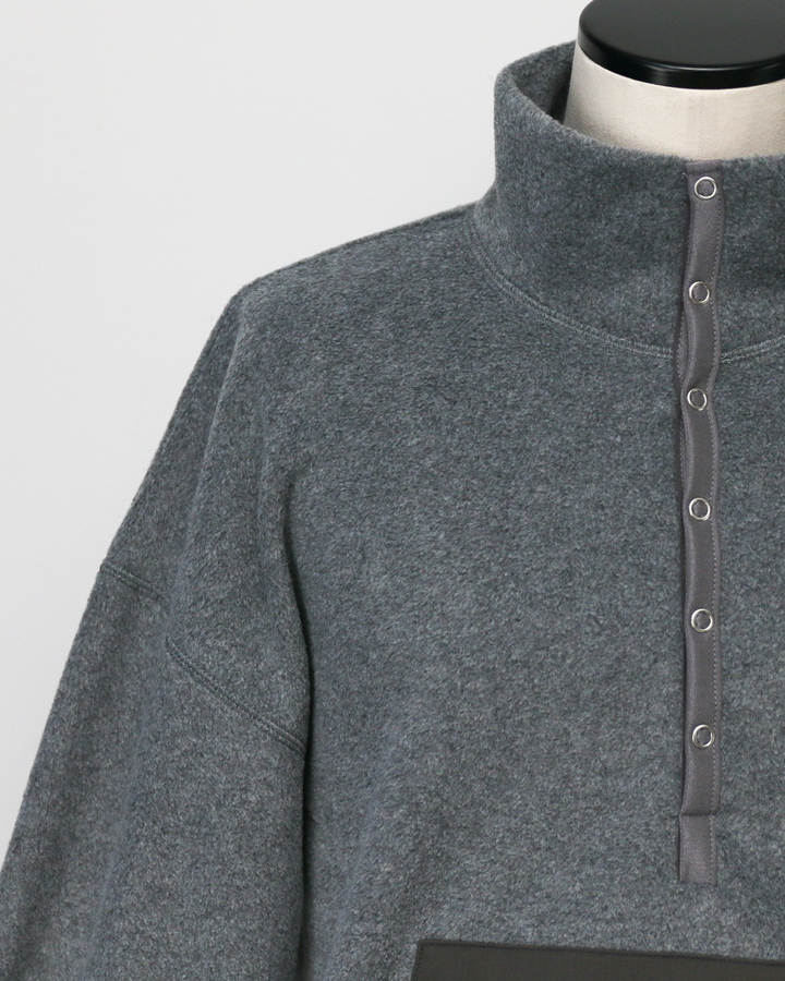 DELICIOUS デリシャス Fleece Snap Pullover - L.GRY