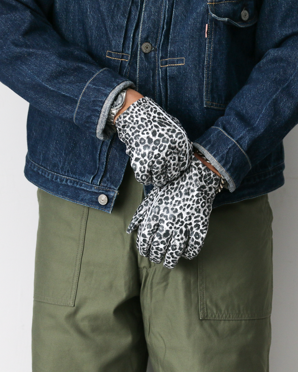 LAMP GLOVES ランプグローブ Shorty Glove White Leopard