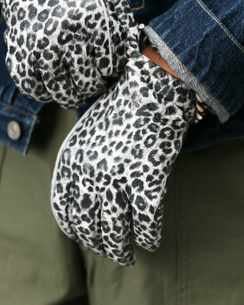 LAMP GLOVES ランプグローブ Shorty Glove White Leopard