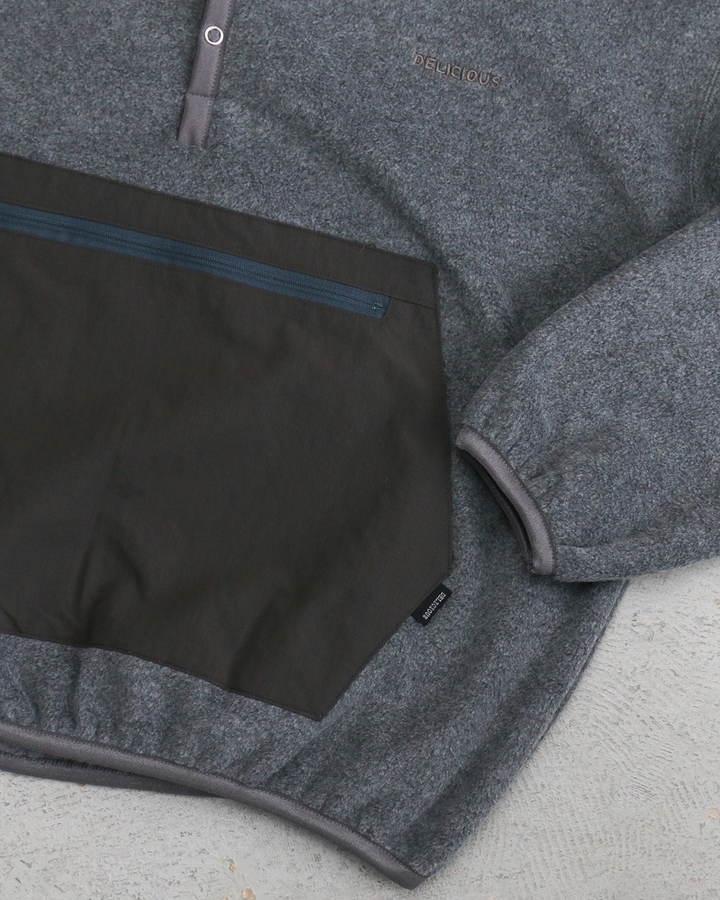 DELICIOUS デリシャス Fleece Snap Pullover - L.GRY