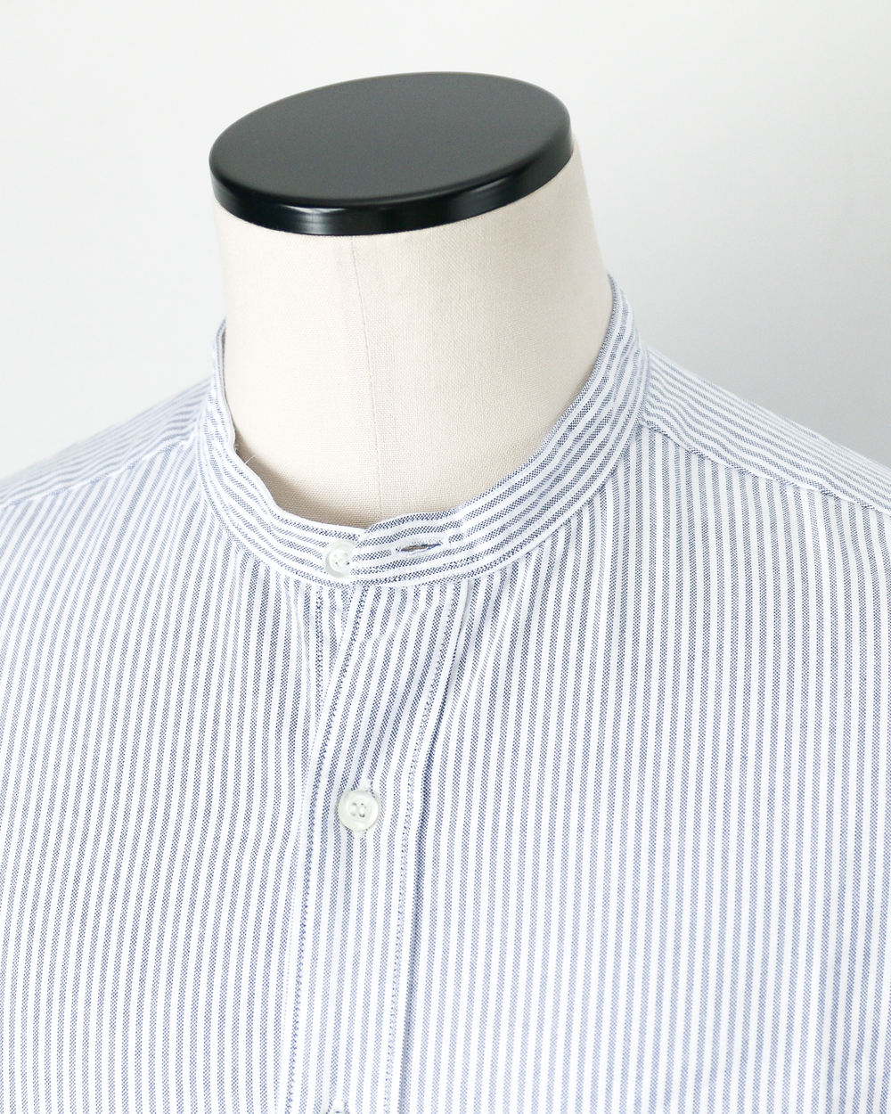 WORKERS ワーカーズ Band Collar Shirt, Supima OX, Stripe
