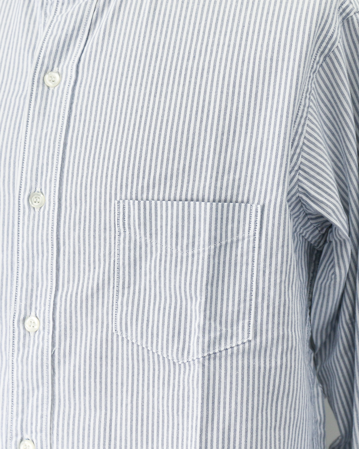WORKERS ワーカーズ Band Collar Shirt, Supima OX, Stripe