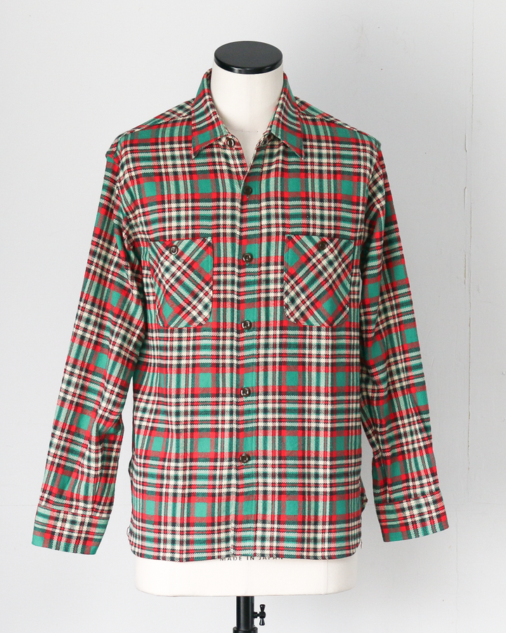 SUGAR CANE SC29778 Twill Check Work Shirt Green