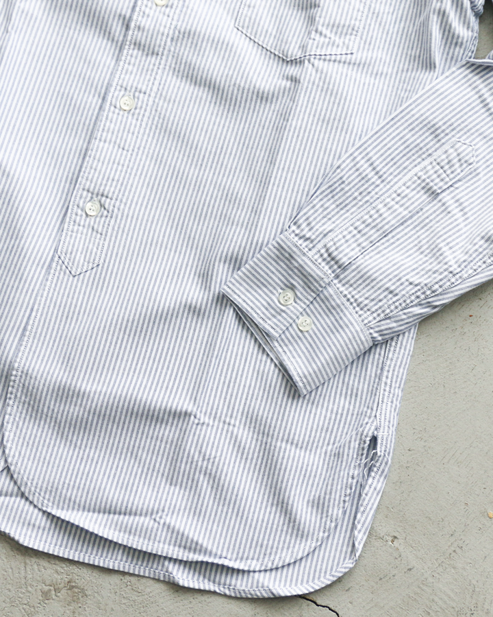 WORKERS ワーカーズ Band Collar Shirt, Supima OX, Stripe