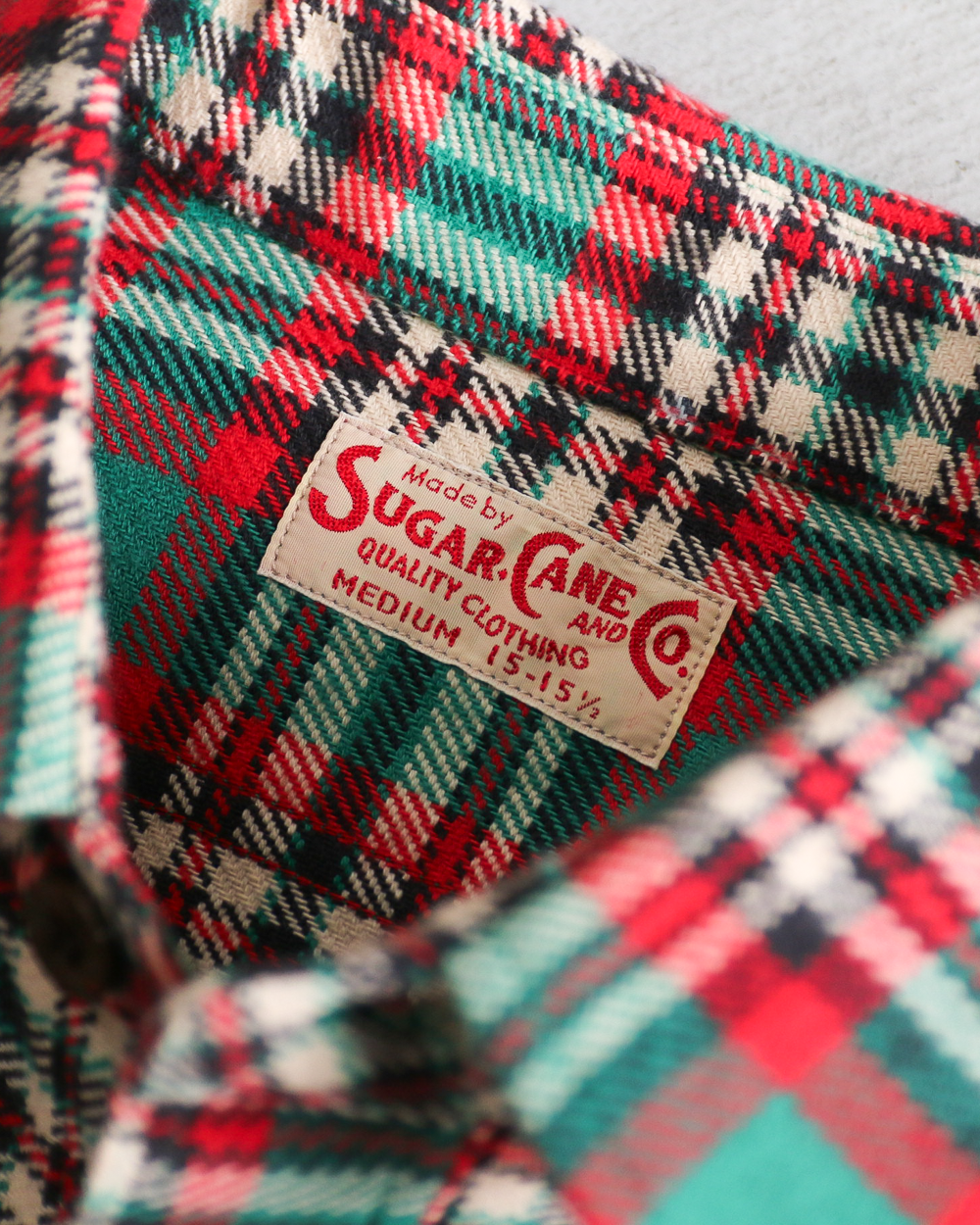 SUGAR CANE SC29778 Twill Check Work Shirt Green