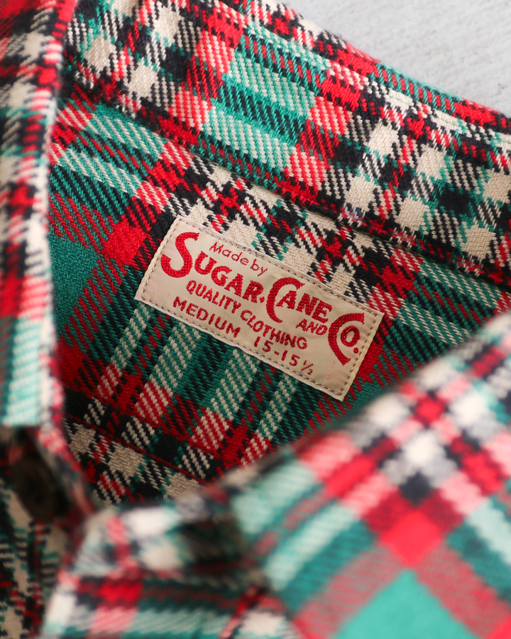 SUGAR CANE SC29778 Twill Check Work Shirt Green