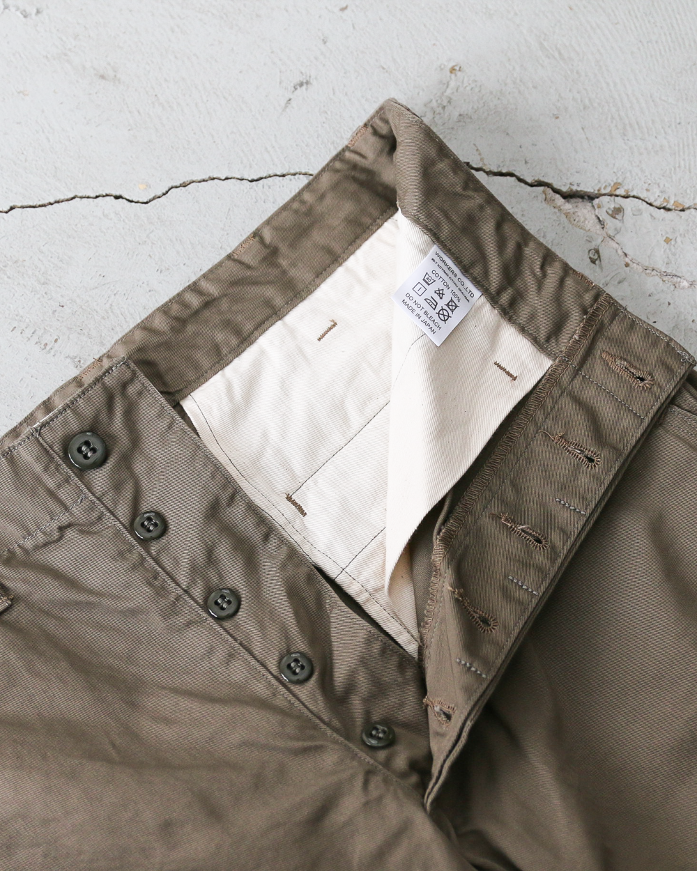 WORKERS ワーカーズ Officer Trousers, Regular Fit, 8 oz Hunter Green Chino
