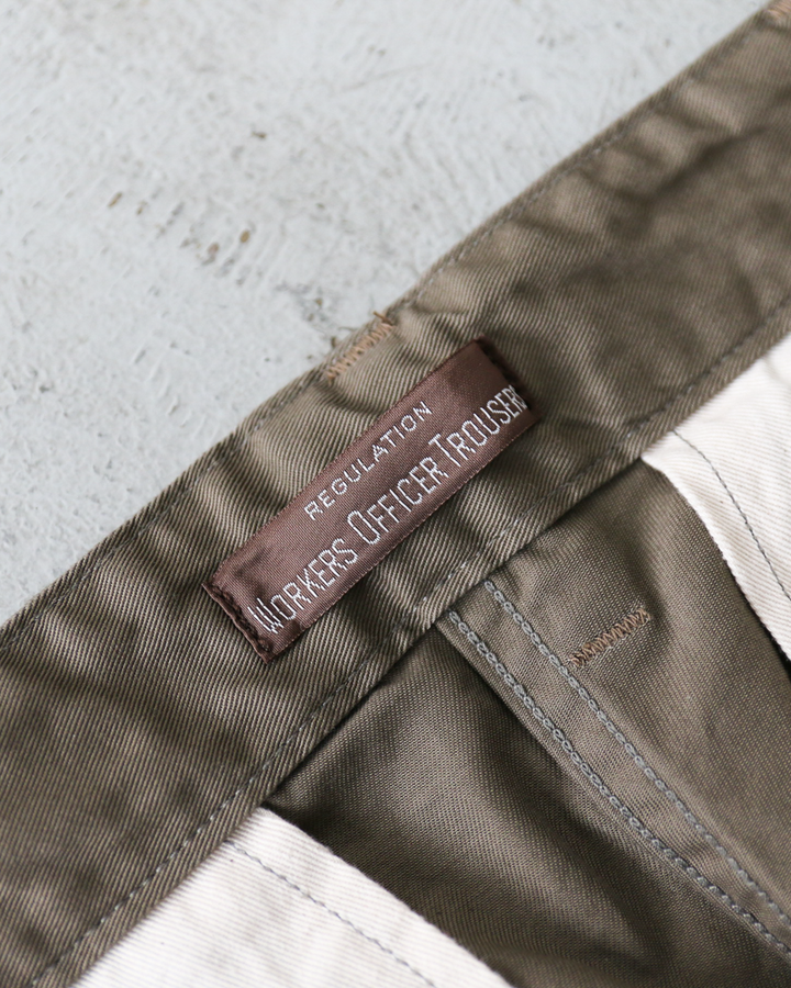 WORKERS ワーカーズ Officer Trousers, Regular Fit, 8 oz Hunter Green Chino