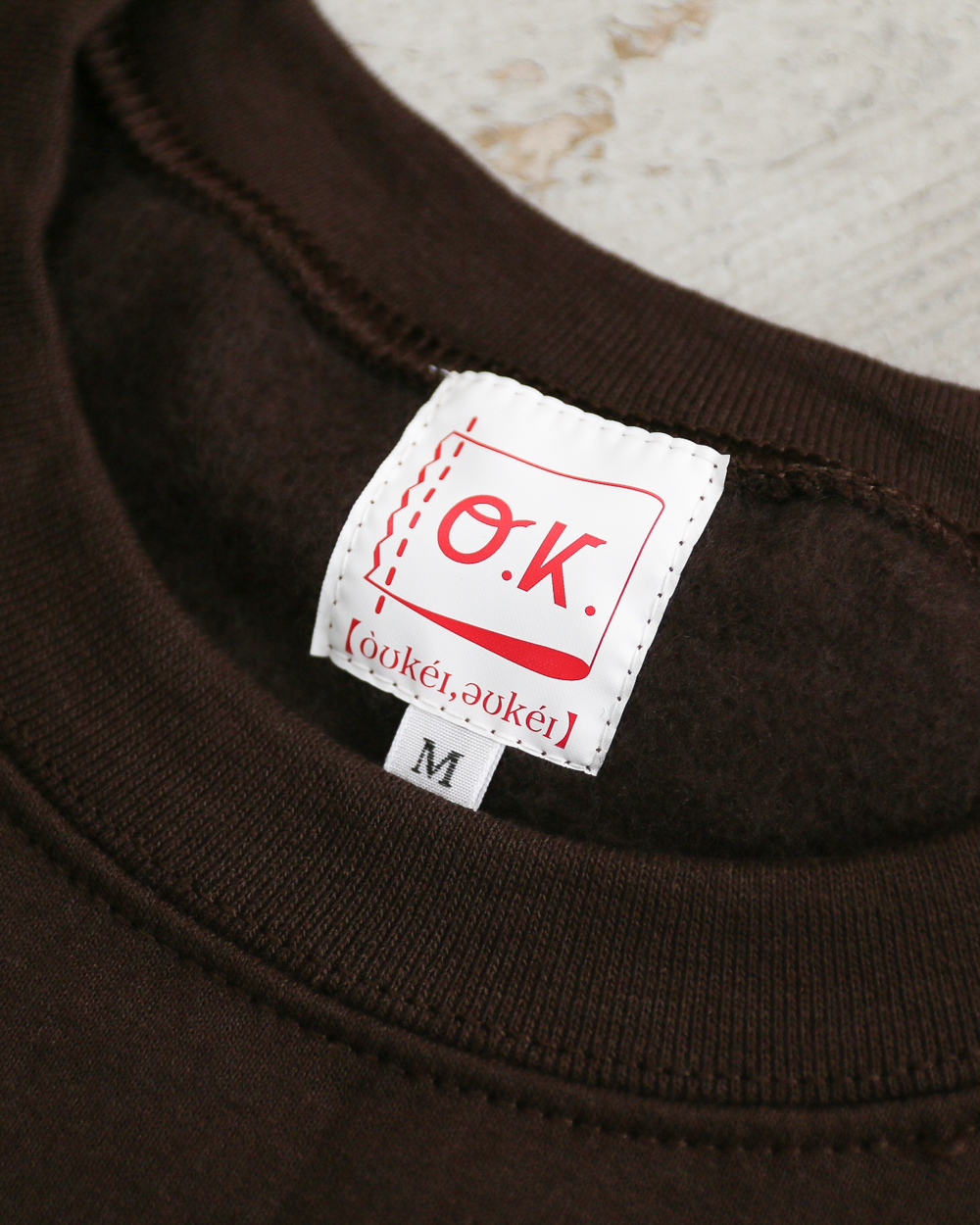 O.K. オーケー SAIKO Stitch Crew Sweat Brown