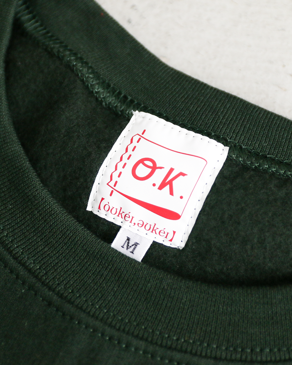 O.K. オーケー SAIKO Stitch Crew Sweat Green