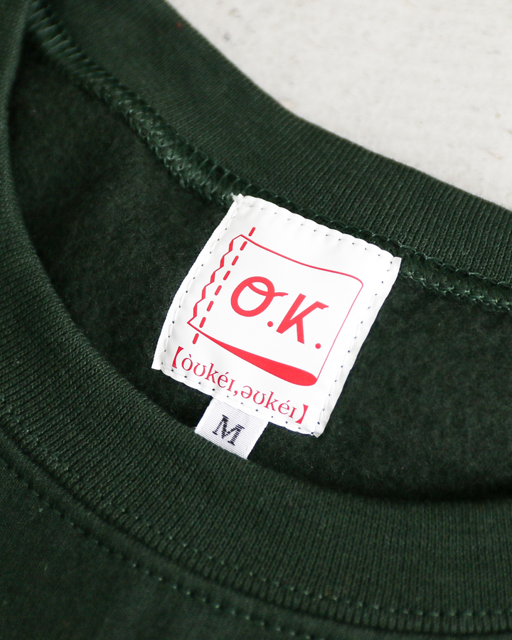 O.K. オーケー SAIKO Stitch Crew Sweat Green