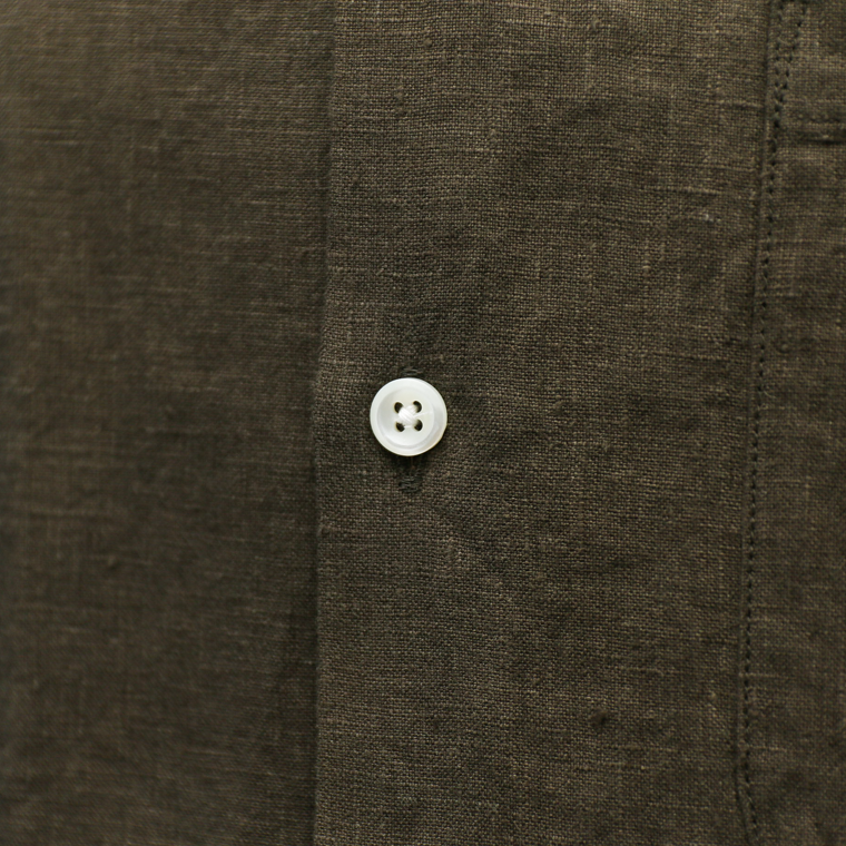 DELICIOUS LINEN Open Collar Shirt KHAKI