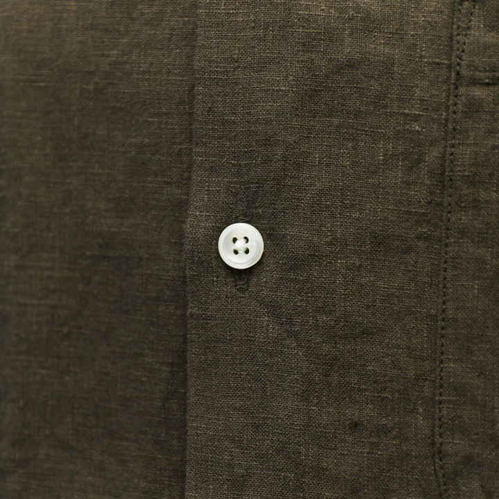 DELICIOUS LINEN Open Collar Shirt KHAKI