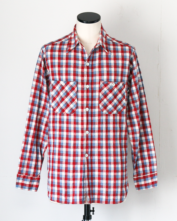 WAREHOUSE ウエアハウス Lot 3055 Long Sleeve Check Work Shirt A柄 Red ワンウォッシュ