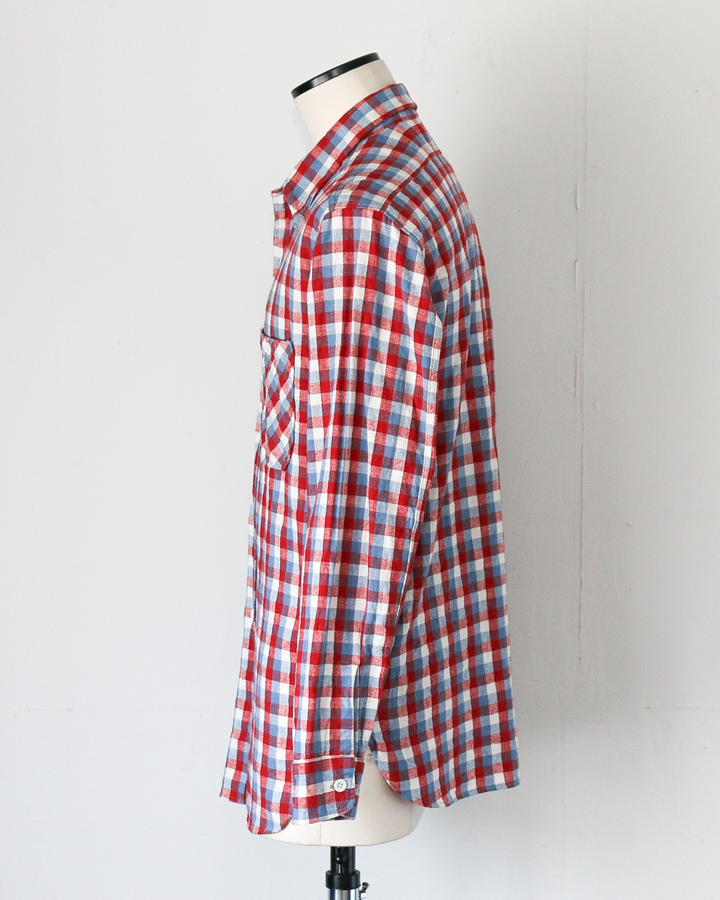 WAREHOUSE ウエアハウス Lot 3055 Long Sleeve Check Work Shirt A柄 Red ワンウォッシュ