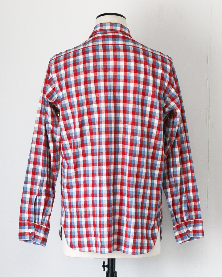 WAREHOUSE ウエアハウス Lot 3055 Long Sleeve Check Work Shirt A柄 Red ワンウォッシュ