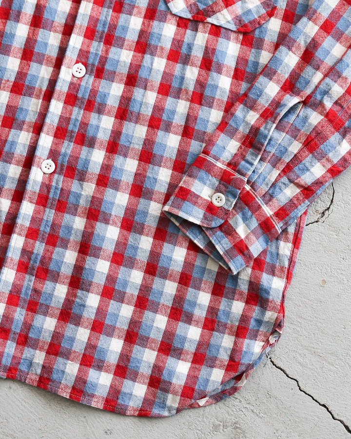 WAREHOUSE ウエアハウス Lot 3055 Long Sleeve Check Work Shirt A柄 Red ワンウォッシュ
